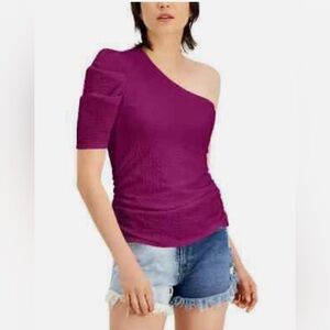 INC One-Shoulder Puckered Top
